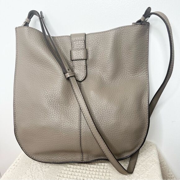 Banana Republic Taupe Italian Leather Hobo/Crossbody BAG - Picture 1 of 11